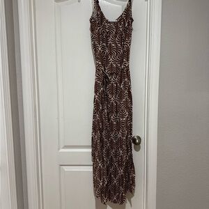 Staccato Brown and Cream Zebra-Print Sleeveless Maxi Dress